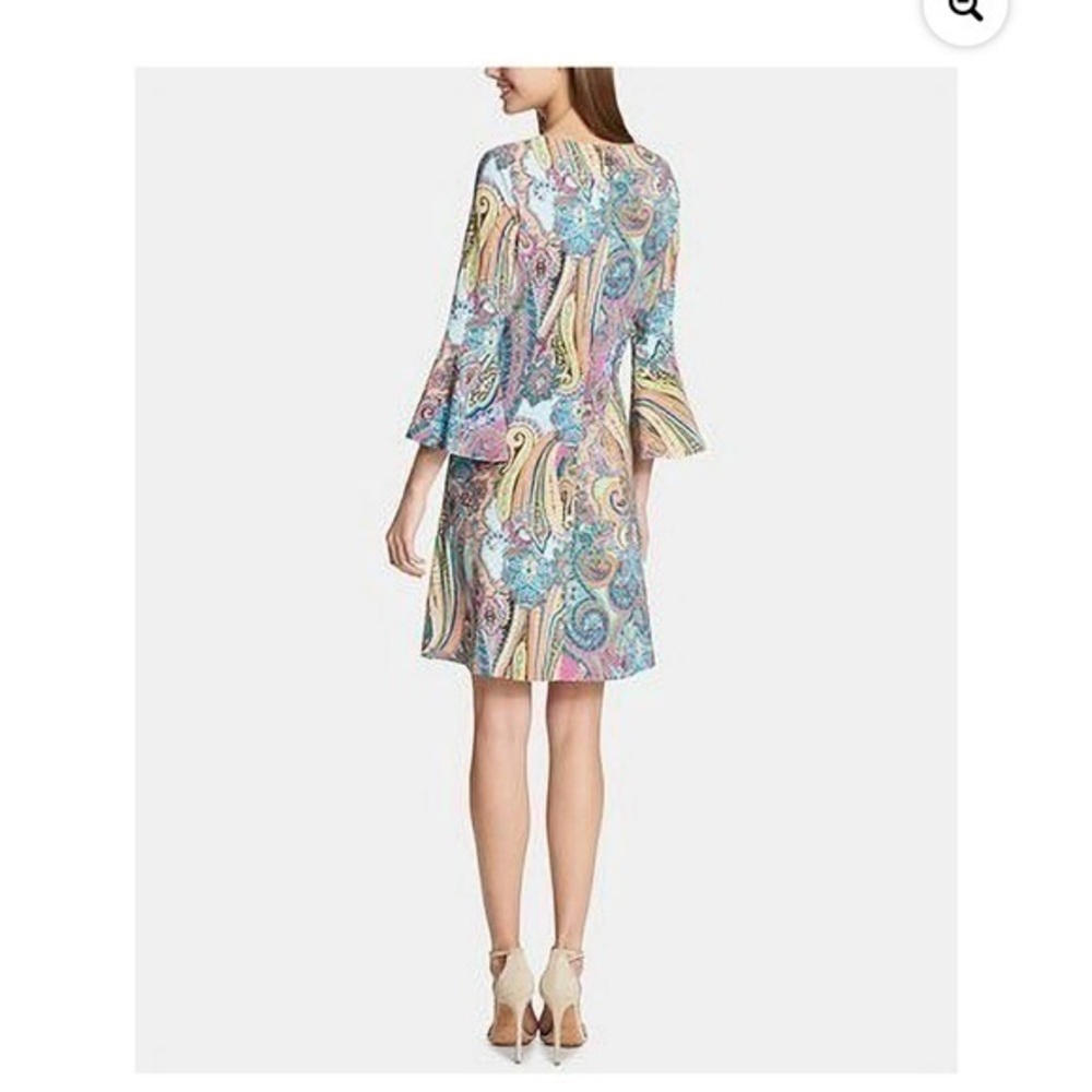 Tommy Hilfiger Jaipur Paisley Jersey Womens 3/4 Bell Sleeve Sheath Dress Size 6 - Picture 1 of 12